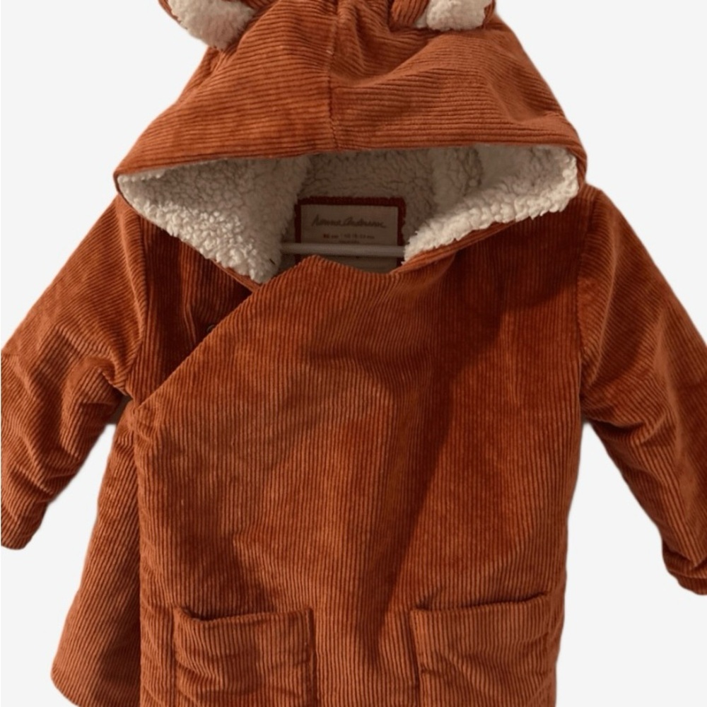 Hanna Andersson Orange Corduroy Fox Jacket